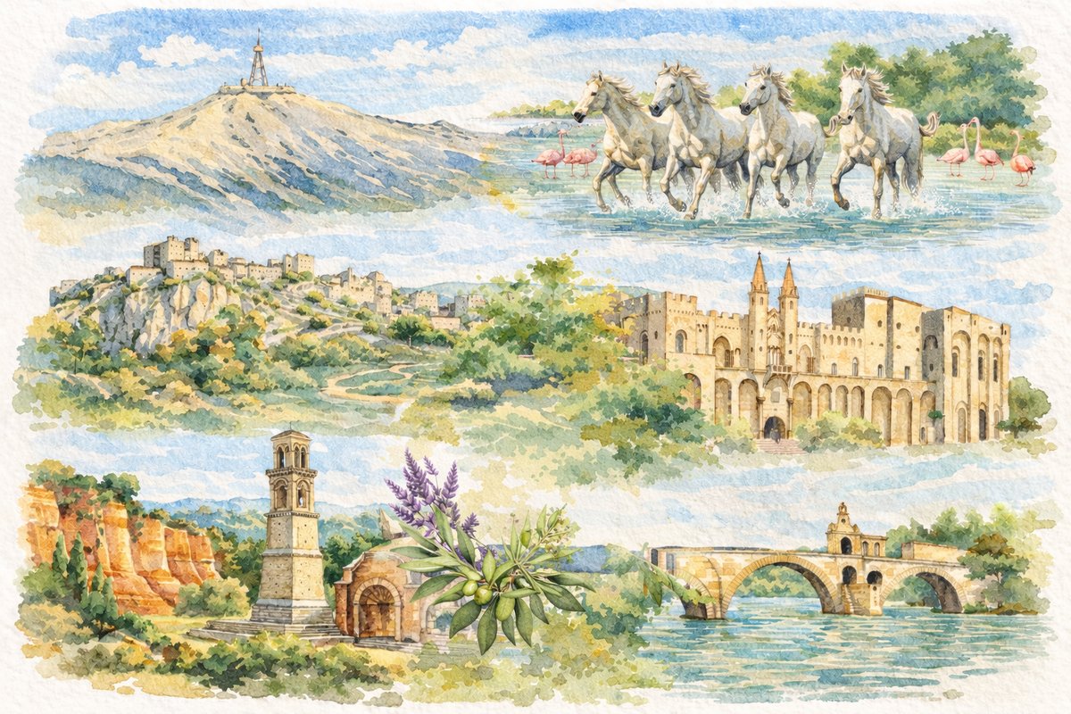 Illustration des environs : Alpilles, Avignon, Camargue, Saint-Rémy